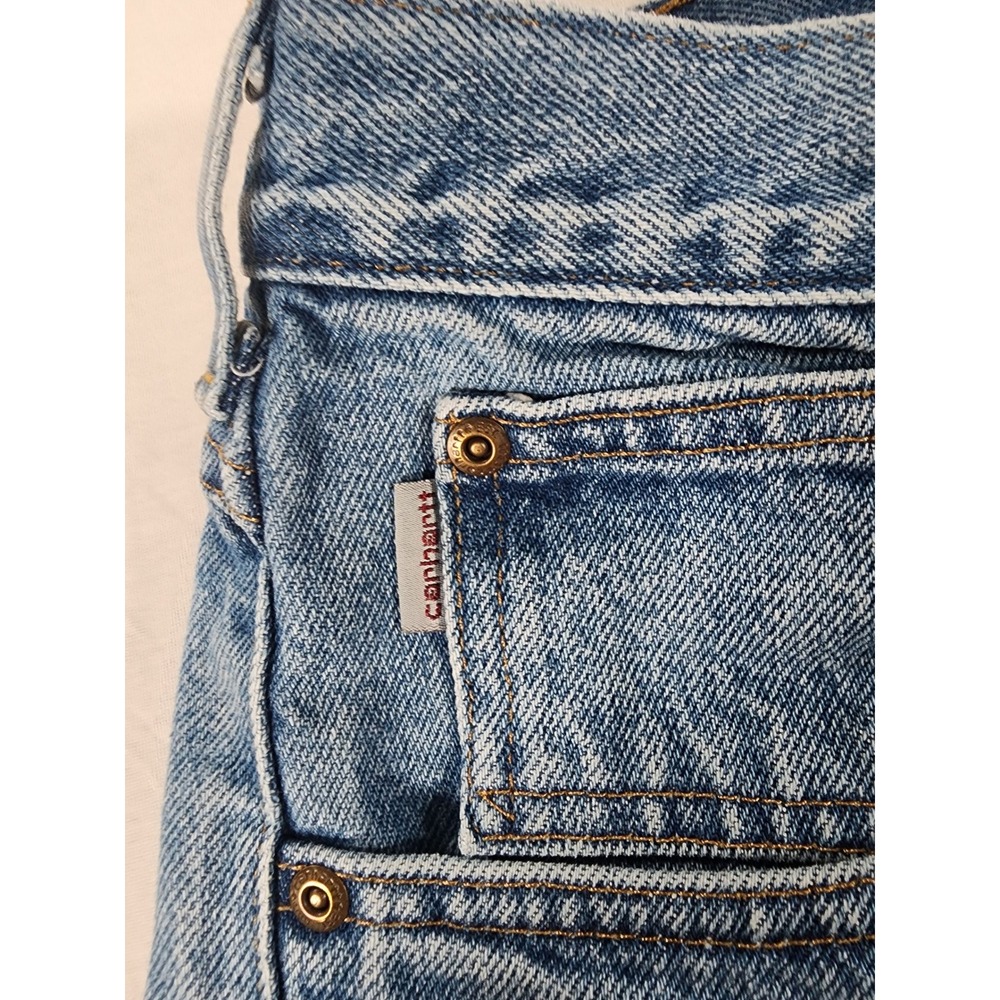 Carhartt Mens 34x32 B18-STW Straight Fit Blue Denim Stonewash Workwear Stain - Picture 5 of 11